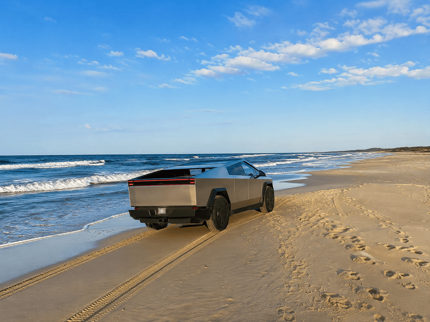 Tesla Cybertruck by the Baltic Sea in Poland